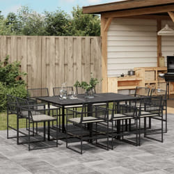 Vidaxl - Ensemble à manger de jardin 11 pcs coussins noir résine tressée