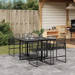 Vidaxl - Ensemble à manger de jardin 5 pcs Noir Résine tressée