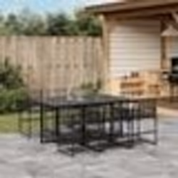 vidaXL Ensemble à manger de jardin 7 pcs Noir Résine tressée