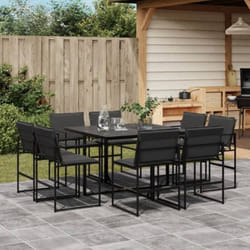 Vidaxl - Ensemble à manger de jardin avec coussins 9 pcs noir textilène
