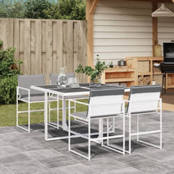 Vidaxl - Ensemble à manger de jardin avec coussins 5 pcs blanc textilène