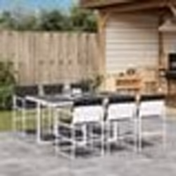 vidaXL Ensemble à manger de jardin avec coussins 7 pcs blanc textilène
