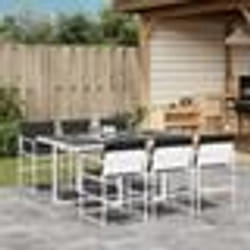 vidaXL Ensemble à manger de jardin avec coussins 7 pcs blanc textilène