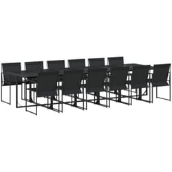 Vidaxl - Ensemble à manger de jardin 13 pcs noir textilène