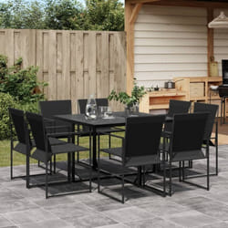 Vidaxl - Ensemble à manger de jardin 9 pcs noir textilène