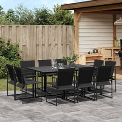 Vidaxl - Ensemble à manger de jardin 11 pcs noir textilène