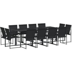 Vidaxl - Ensemble à manger de jardin 13 pcs noir textilène