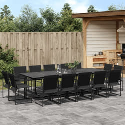 Vidaxl - Ensemble à manger de jardin 15 pcs noir textilène