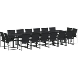 Vidaxl - Ensemble à manger de jardin 17 pcs noir textilène