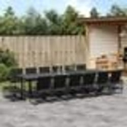 vidaXL Ensemble à manger de jardin 17 pcs noir textilène