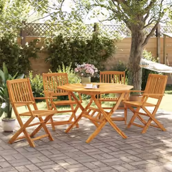 vidaXL Ensemble à manger de jardin pliable 5 pcs bois massif d’acacia