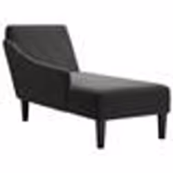 vidaXL Fauteuil long avec coussin et accoudoir droit noir tissu fauteuil fauteuil de détente fauteuil long rembourrée 4009767
