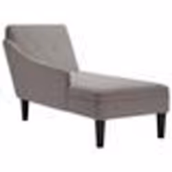 vidaXL Fauteuil long avec coussin et accoudoir droit taupe tissu fauteuil fauteuil de détente fauteuil long rembourrée 400976 ...