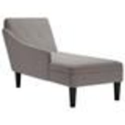 vidaXL Fauteuil long avec coussin et accoudoir droit taupe tissu fauteuil fauteuil de détente fauteuil long rembourrée 4009768