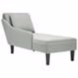 vidaXL Fauteuil long et coussin et accoudoir droit gris clair velours fauteuil fauteuil de détente fauteuil long 4009772
