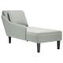 vidaXL Fauteuil long et coussin et accoudoir droit gris clair velours fauteuil fauteuil de détente fauteuil long 4009772