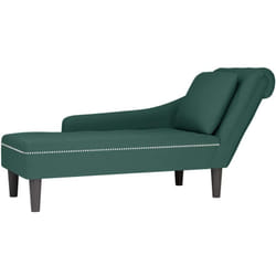 Vidaxl - Fauteuil long et coussin et accoudoir droit vert foncé velours