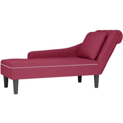 Vidaxl - Fauteuil long avec coussin et accoudoir droit rouge bordeaux