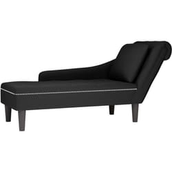 Vidaxl - Fauteuil long avec coussin et accoudoir droit noir velours