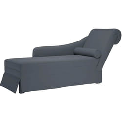 Vidaxl - Fauteuil long et traversin accoudoir droit gris foncé velours