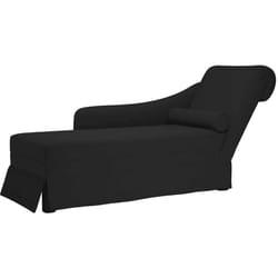 Vidaxl - Fauteuil long avec traversin et accoudoir droit noir velours