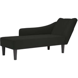vidaXL Fauteuil long avec accoudoir droit noir velours