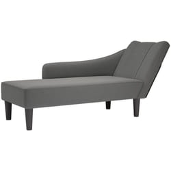 vidaXL Fauteuil long avec accoudoir droit gris foncé tissu
