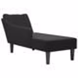 vidaXL Fauteuil long avec accoudoir droit noir tissu