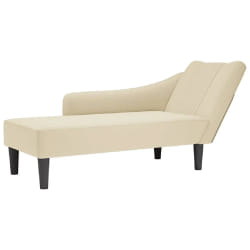 vidaXL Fauteuil long - Crème tissu