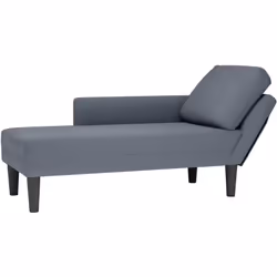 Vidaxl - Fauteuil long et coussin et accoudoir droit gris foncé velours
