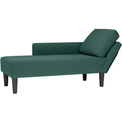 Vidaxl - Fauteuil long et coussin et accoudoir droit vert foncé velours