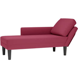 Vidaxl - Fauteuil long avec coussin et accoudoir droit rouge bordeaux