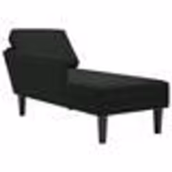 vidaXL Fauteuil long avec coussin et accoudoir droit noir velours 4009812