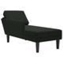 vidaXL Fauteuil long avec coussin et accoudoir droit noir velours 4009812