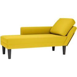 Vidaxl - Fauteuil long avec coussin et accoudoir droit jaune velours