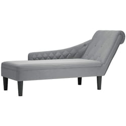Vidaxl - Fauteuil long avec coussin et accoudoir droit gris clair tissu
