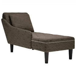 VidaXL Fauteuil Long avec Accoudoir Droit - Gris Foncé