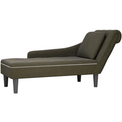 Fauteuil long et coussin/accoudoir droit vert armée similicuir Vidaxl