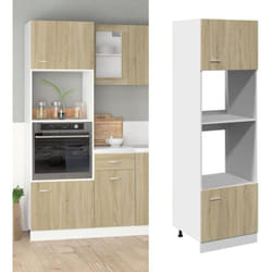Armoire à micro-ondes Chêne sonoma 60x57x207 cm Aggloméré - Vidaxl