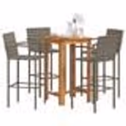 vidaXL Ensemble de bar de jardin 5 pcs gris bois massif acacia rotin