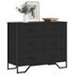 vidaXL Commode noir 91x355x745 cm bois dingénierie 3295302