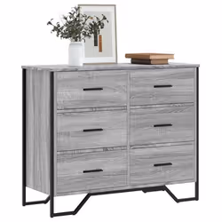 vidaXL Commode sonoma gris 91x355x745 cm bois dingénierie 3295305