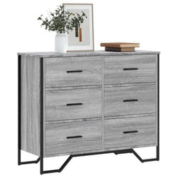 vidaXL Commode sonoma gris 91x355x745 cm bois dingénierie 3295305