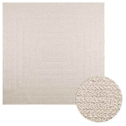 vidaXL Tapis ZIZUR crème 200x200 cm aspect de jute intérieur extérieur tapis dextérieur tapis de sol tapis dintérieur 4010367
