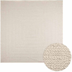 Tapis zizur crème 240x240 cm aspect de jute intérieur extérieur Vidaxl
