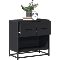 Table de chevet noir 60x31x60 cm bois d'ingénierie et métal Vidaxl