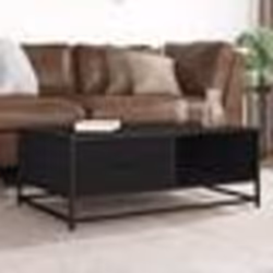 vidaXL Table basse noir 90x57x35 cm bois d'ingénierie et métal