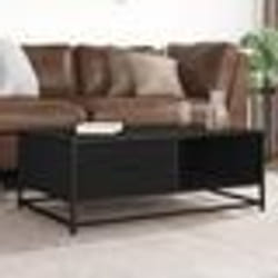vidaXL Table basse noir 90x57x35 cm bois d'ingénierie et métal
