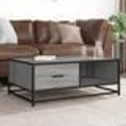vidaXL Table basse sonoma gris 90x57x35 cm bois d'ingénierie et métal