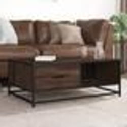 vidaXL Table basse chêne marron 90x57x35 cm bois d'ingénierie et métal